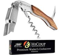 HiCoup Tire-bouchon, décapsuleur et coupe-capsule avec manche en palissandre, Les Meilleurs Accessoires et Cadeaux de vin de Barre