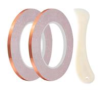 HiCOZZIE Lot de 2 rouleaux de ruban de feuille de cuivre avec dos de 5 mm pour vitrail - Durable et facile à utiliser