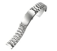 HiCycle2 Bracelet de montre de rechange pour Omega Seamaster 300 Speedmaster De Ville - En acier inoxydable - Argenté - Trois bandes - 20 mm