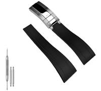 HiCycle2 Bracelet de rechange en caoutchouc de silicone de 20 mm pour Rolex Datejust Daytona Submariner Gmt Ghost Yachtmaster avec boucle d'insertion