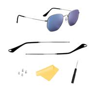 HiCycle2 Branches de lunettes de soleil de rechange pour lunettes de soleil Ray-Ban RB3548N RB3447 RB3547N RB3647N, Gris acier et noir