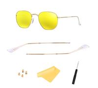HiCycle2 Branches de lunettes de soleil de rechange pour lunettes de soleil Ray-Ban RB3548N RB3447 RB3547N RB3647N, Doré et transparent