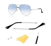 HiCycle2 Embouts de bras de rechange pour lunettes de soleil Ray-Ban Aviator RB3025, Branches (argentées) + embouts de branches (gunmetal), Common