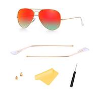 HiCycle2 Embouts de bras de rechange pour lunettes de soleil Ray-Ban Aviator RB3025, Branches (dorées) + embouts de branches (transparents), Common