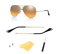 HiCycle2 Embouts de bras de rechange pour lunettes de soleil RB3025, (Or) Branches de temple + embouts de branches (noir)