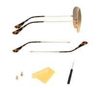 HiCycle2 Embouts de rechange pour branches de lunettes de soleil RAY BAN RB3025, Bras de temple (doré) + embouts de branches (ambre), 120mm
