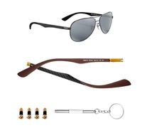HiCycle2 Kit de réparation de branches de lunettes de soleil de rechange pour lunettes Ray Ban RB8313 Sungalsses en fibre de carbone 8313M, marron, 145MM