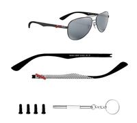 HiCycle2 Kit de réparation de branches de lunettes de soleil de rechange pour lunettes Ray Ban RB8313 Sungalsses en fibre de carbone 8313M (Noir)