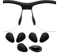 HiCycle2 Lot de 3 paires de plaquettes de nez de rechange en silicone pour lunettes de soleil Nike - Gris/noir