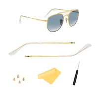 HiCycle2 Lunettes de soleil de rechange pour Ray Bay RB3689 RB3449 RB1969 RB1972 RB1971 RB3648M RB3648 RB3597 RB3764 RB3697 RB3561 Tissu, Doré et transparent, 145mm
