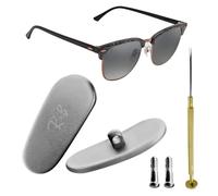 HiCycle2 Plaquettes de nez de rechange en métal à visser pour kit de réparation de lunettes Ray-Ban, chiffon pour lentille (16 mm), Argenté., 16 mm