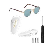 HiCycle2 Plaquettes de nez de rechange en silicone à visser pour kit de réparation de lunettes Prada, chiffon pour lentille bonus, doré., 14mm