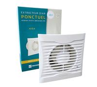 HIDA H-V0 - Extracteur d'air intermittent pour Salle de Bain/WC - Détection d'Humidité - Faible consommation énergétique - Silencieux - Résistant à l'Eau - Installation Murale et Plafond