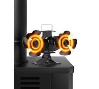 HIDALIFE Ventilateur de poêle à bois alimenté par la chaleur, ventilateur de cheminée à 8 lames, chauffage de tente à double moteur et ventilateur de poêle portable, ventilateur thermique pour poêle à