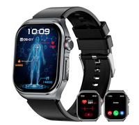 HIDAMEL Montre Connectée avec ECG/HRV/IMC, Appel Bluetooth, écran AMOLED 2,04", 70j autonomie, 130+ Modes Sport, Suivi Santé (24/7 Fréquence Cardiaque, SpO2, Sommeil), Compatible Android et iOS (Noir)