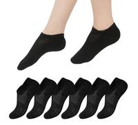 HIDARLING Lot de 6 paires de chaussettes de sport pour homme et femme I Chaussettes courtes en coton respirant Unisexe, Noir X6, 35-38