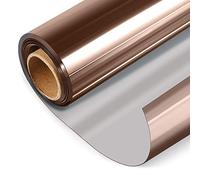 HIDBEA Film de fenêtre Miroir sans Tain, Film teinté réfléchissant, Protection de l'intimité en journée, contrôle de la Chaleur, pour la Maison et Le Bureau, Marron argenté, 90 x 1000 cm