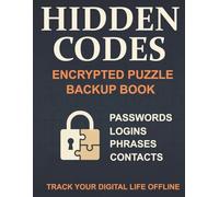 Hidden Codes: A Puzzle-Based Password and Contact Book for Storing Logins, Crypto Seeds & Offline Secrets: Secure Workbook to Record Passwords, Login ... Recovery Phrases, and Emergency Contacts