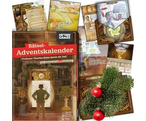 Hidden Games Calendrier de l'Avent énigmes - Professeur Charlies Voyage à travers le temps - Allemand - Un jeu en 24 épisodes - Un voyage dans le temps avec de nombreuses énigmes et examens difficiles