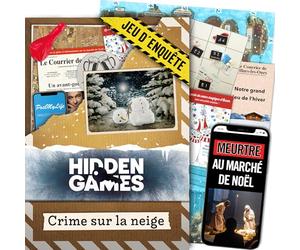 Hidden Games Dossiers Criminels - Crime sur la Neige - Jeu d'enquête | Mort en plein spectacle au marché de Noël. Dossier criminel expert, audio, vidéo. 1-6 joueurs, dès 14 ans