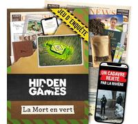Hidden Games Dossiers Criminels - La Mort en Vert - Jeu d'enquête | Un corps, une ville sous le choc. Sachet de terre à analyser, chat en direct. Dossier criminel. 1-6 joueurs, dès 14 ans