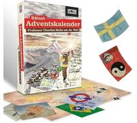 Hidden Games - Tour du Monde du Professeur Charlie - Calendrier de l'Avent Puzzle pour 1 à 6 Personnes à partir de 14 Ans - 24 Puzzles individuels