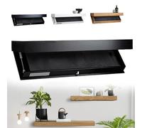 Hidden Shelf Safe, Magicflap Wall Shelf with Hidden Secret Compartment, Concealment Furniture Wall Storage Solution with Secret Compartment for Home or Office (Black)