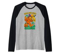 Hide and Seek Champion Funny Bigfoot Halloween Art Manche Raglan