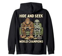 Hide and Seek World Champions Bigfoot Alien Video Games Sweat à Capuche