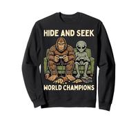 Hide and Seek World Champions Bigfoot Alien Video Games Sweatshirt