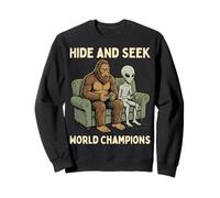 Hide and Seek World Champions Bigfoot Alien Video Games Sweatshirt