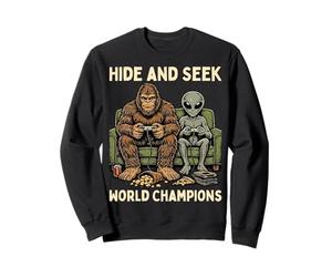 Hide and Seek World Champions Bigfoot Alien Video Games Sweatshirt
