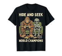 Hide and Seek World Champions Bigfoot Alien Video Games T-Shirt