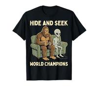 Hide and Seek World Champions Bigfoot Alien Video Games T-Shirt