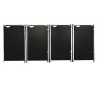 Hide Box pour poubelles en métal pour 4 poubelles 240 litres noir 81x279x115 cm