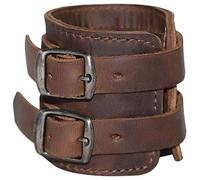 Hide & Drink, Élégant Bracelet Portefeuille avec Pochette secrète, Porte-Monnaie, Organisateur d'argent, Cuir Pleine Fleur, Fait à la Main, Marron Bourbon, régulier, Classique