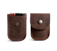 Hide & Drink, Full Grain Leather Holster Pouch, Durable EDC Waist Bag for Coins, Pocket Wallet, Headphones, Personal Items, Conveniently Attaches to Belt, Snap Closure, Handmade, Bourbon Brown