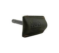 Hide & Drink, Gaine de protection en cuir à double tranchant pour tête de rasoir, fabriquée à la main (jade foncé)