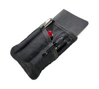 Hide & Drink, Pochette de poche multi-outils, sac compact multifonction à fermeture éclair, mini étui à outils de camping, toile cirée, étui à couteaux, organiseur fin fait à la main (noir anthracite)