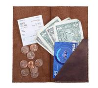 Hide & Drink Présentoir à carreaux en cuir fait main pour restaurant et café Accessoires Porte facture/serveur/serveuse Marron Bourbon