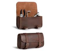 Hide & Drink, Sac de Guidon de Moto en Cuir épais, 2 Sangles, Organiseur d'outils, Pochette de Rangement pour Moto, Sac de Selle de qualité supérieure pour Les navetteurs de vélo, Fait à la Main