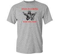 Hide The Pn Jesus is Coming DT Adult T-Shirt Teegrey Manches Courtes(Small)