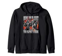 Hide Your Feet The Alpha is Here Funny Hilarous Wolf Sweat à Capuche