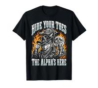 Hide Your Toes The Alphas Here Funny Werewolf Bootleg Y2K T-Shirt