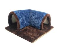 Hideout Tunnel portable pour petits animaux pour chinchilla rat écureuil Bleu