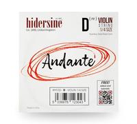 Hidersine Andante Corde en D pour violon taille 1/4. Corde en acier facile à jouer. Excellent son et excellent rapport qualité/prix. Parfait pour les étudiants avec des violons de taille quart.