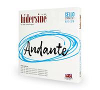 Hidersine Andante Lot de 4 cordes pour violoncelle 4/4-3/4 Noyau en acier, corde en alliage, sensation de facilité de jeu. Excellent son et excellent rapport qualité/prix. Idéal pour les étudiants en