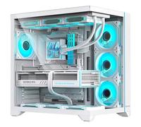 Hiditec H3 PRO Midi Tower Transparent et Blanc