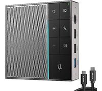 HiDock Haut-parleur de conférence avec sourdine/projet, capture vocale améliorée et suppression du bruit en duplex intégral, microphone USB-C omnidirectionnel pour réunions de bureau à domicile - Gris