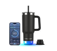 Hidrate Spark PRO 2 Gobelet intelligent - 887 ml acier inoxydable, suivi hydratation, brille et bippe, Bluetooth, bouchon avec paille, sans BPA, Noir (avec Apple Find My)